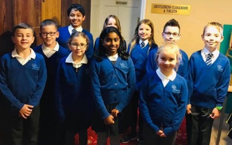 Thrumpton pupils sing at St George's Day celebrations