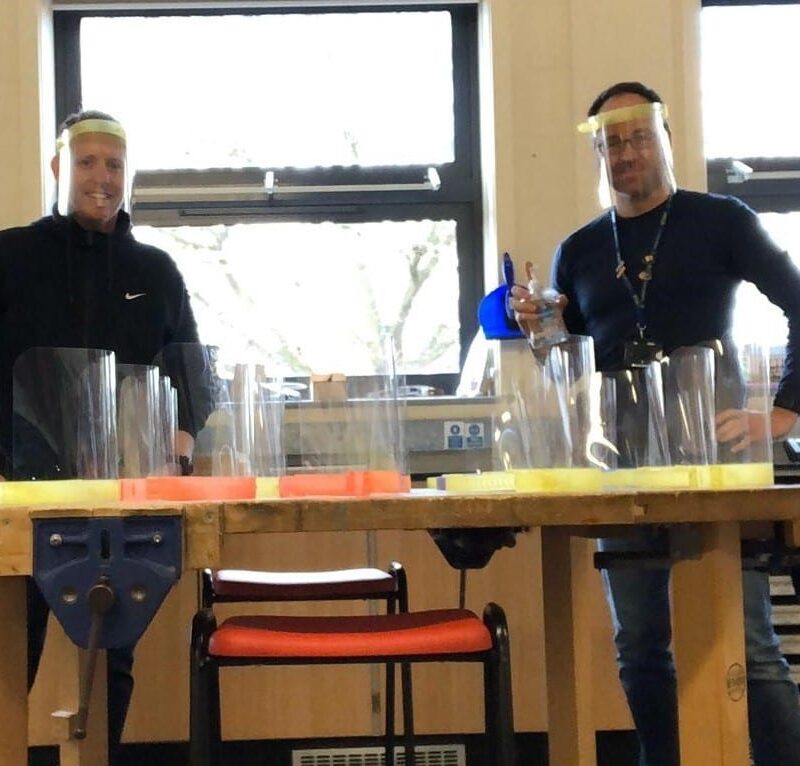 Tuxford Academy staff making PPE masks Tuxford Academy staff making PPE masks