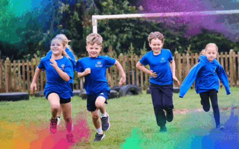 Children running